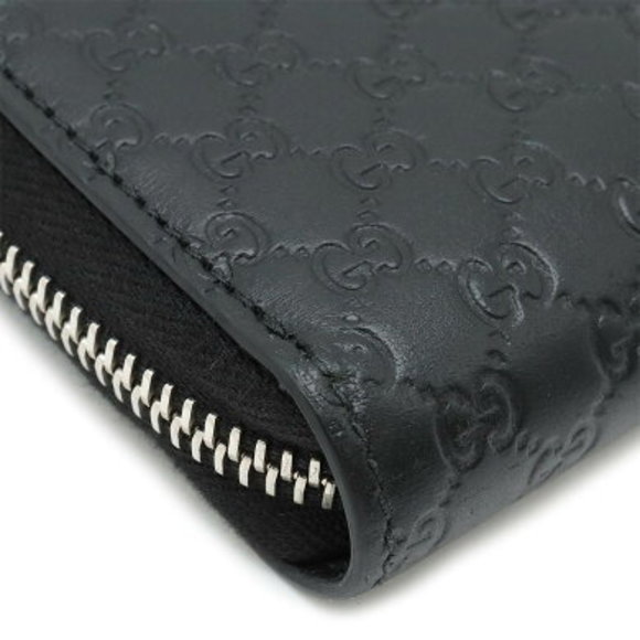 Gucci Micro Guccissima Zip Long Wallet Black Leather - Picture 3 of 9